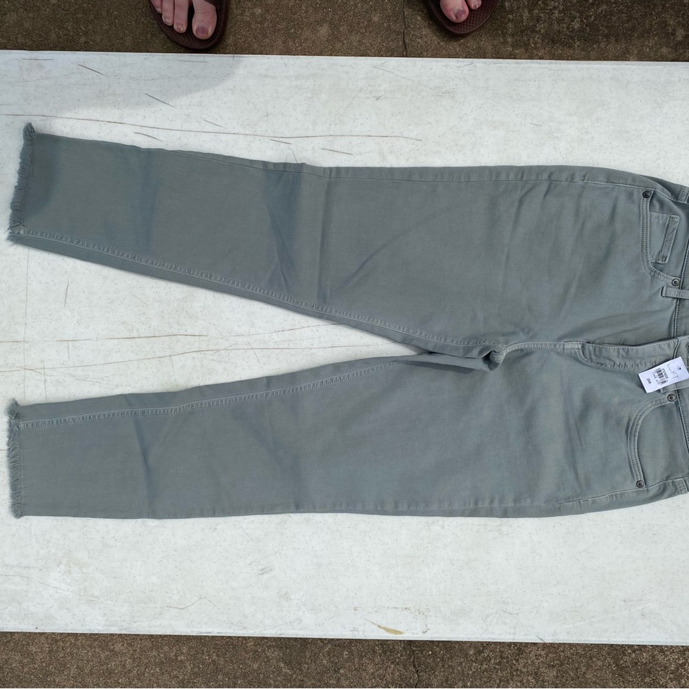 Gray Frayed Hem Jeans